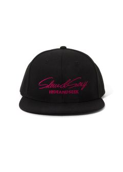 × ASIAN STAR SLOW&SEXY Baseball CAP (BLACK/PINK) / エイジアンスター コラボ 刺繍ロゴ ベースボールキャップ