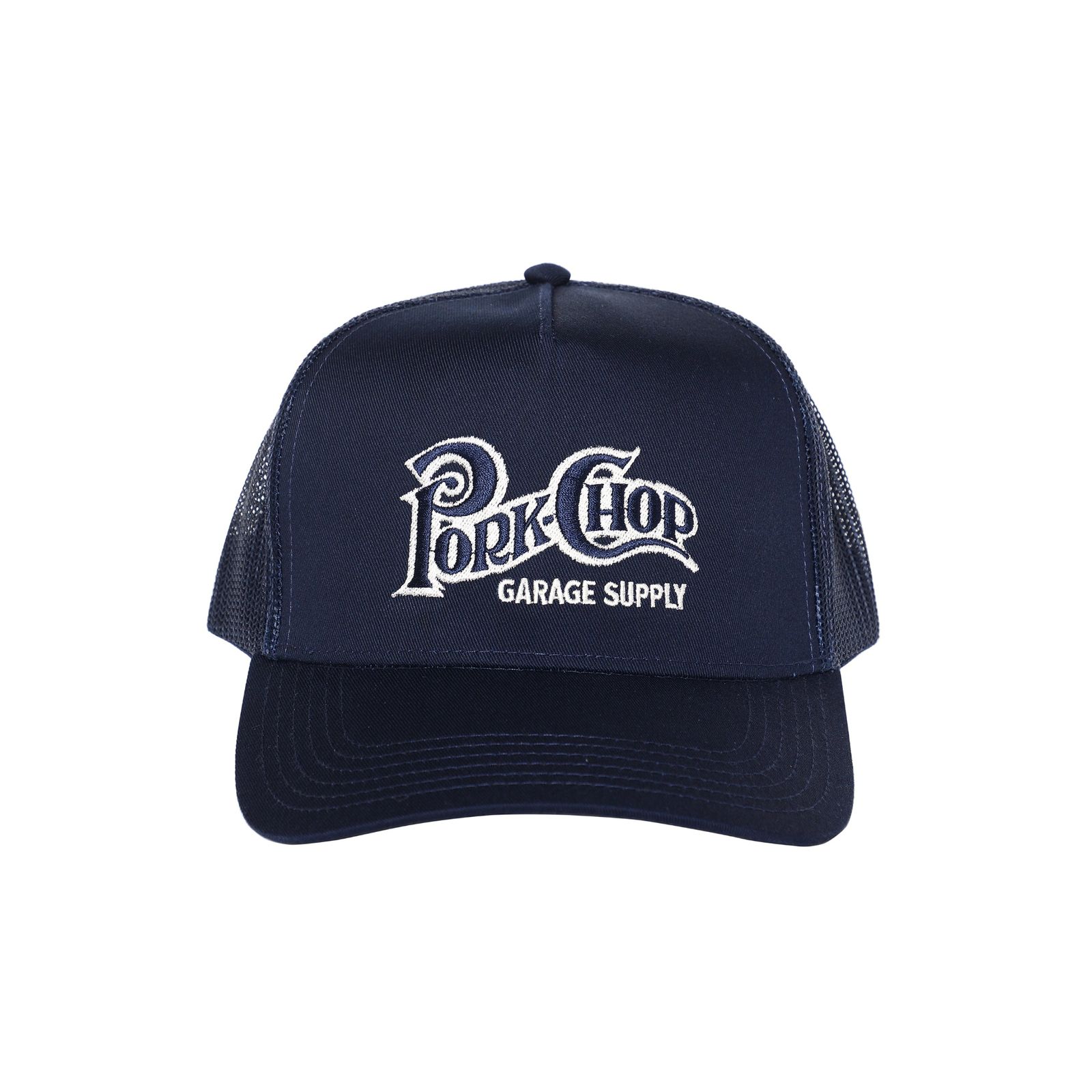 PORKCHOP - SQUARE LOGO CAP (BLACK) / ロゴ刺繍 メッシュキャップ | LOOPHOLE