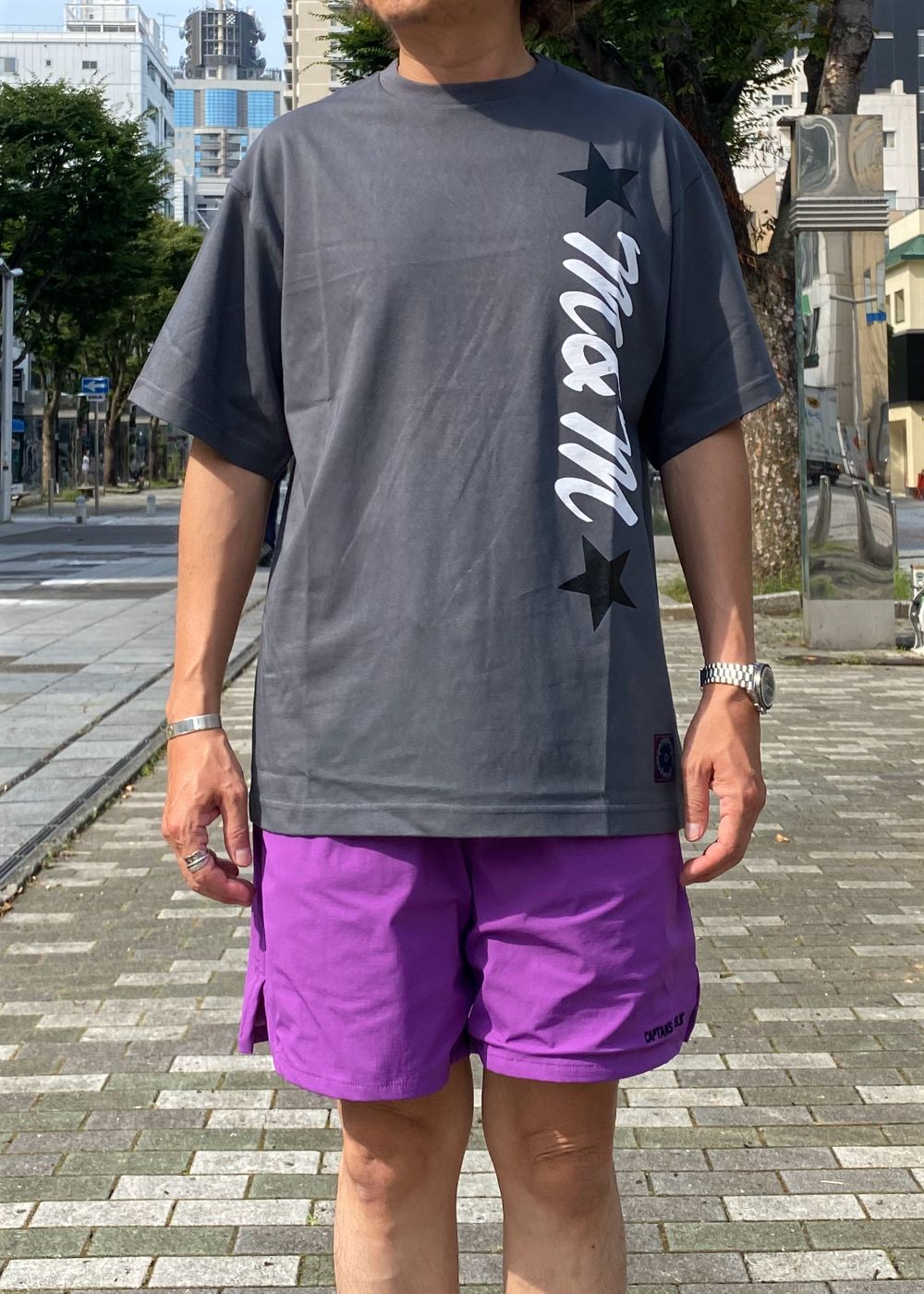 PRINT TEE (S.GRAY) / ロゴ プリント Tシャツ