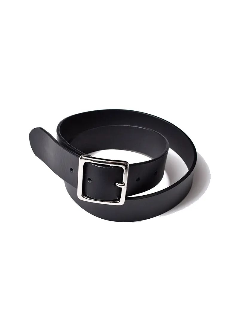 MINEDENIM マインデニム　黒 レザー ベルト　ブラック MINEDENIM - Rusty Calf Leather Belt （BLK） / レザーベルト