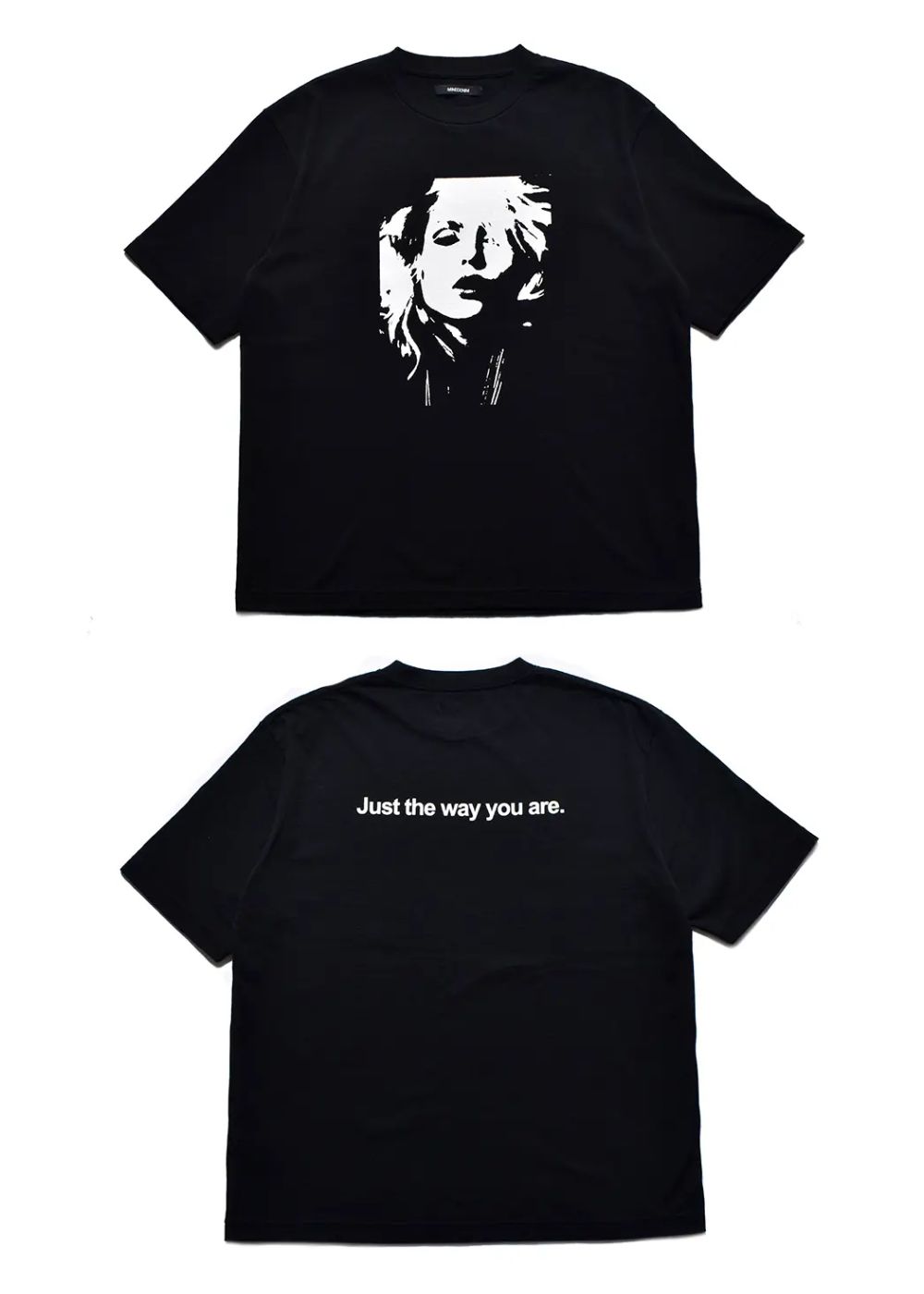 Monochrome Two tone Face Crewneck T-SH  (BLK) / オリジナル プリント Tシャツ
