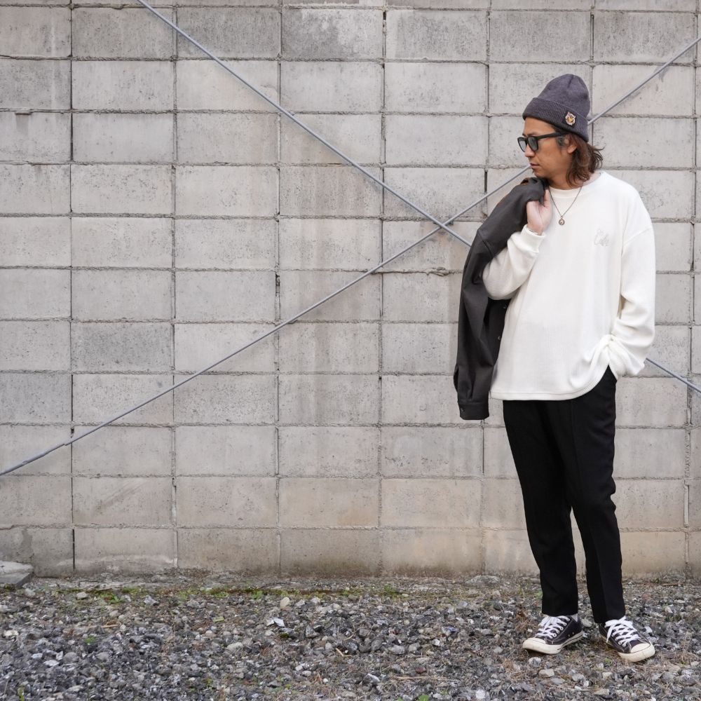 WAFFLE L/S CS (WHITE) / ワッフル カットソー