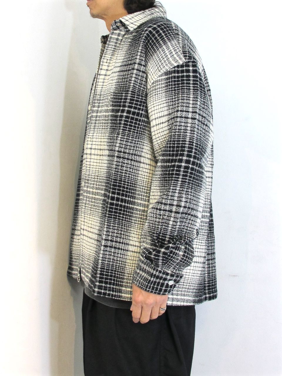 COOTIE PRODUCTIONS - OMBRE CHECK WORK L/S SHIRT (OMBRE CHECK