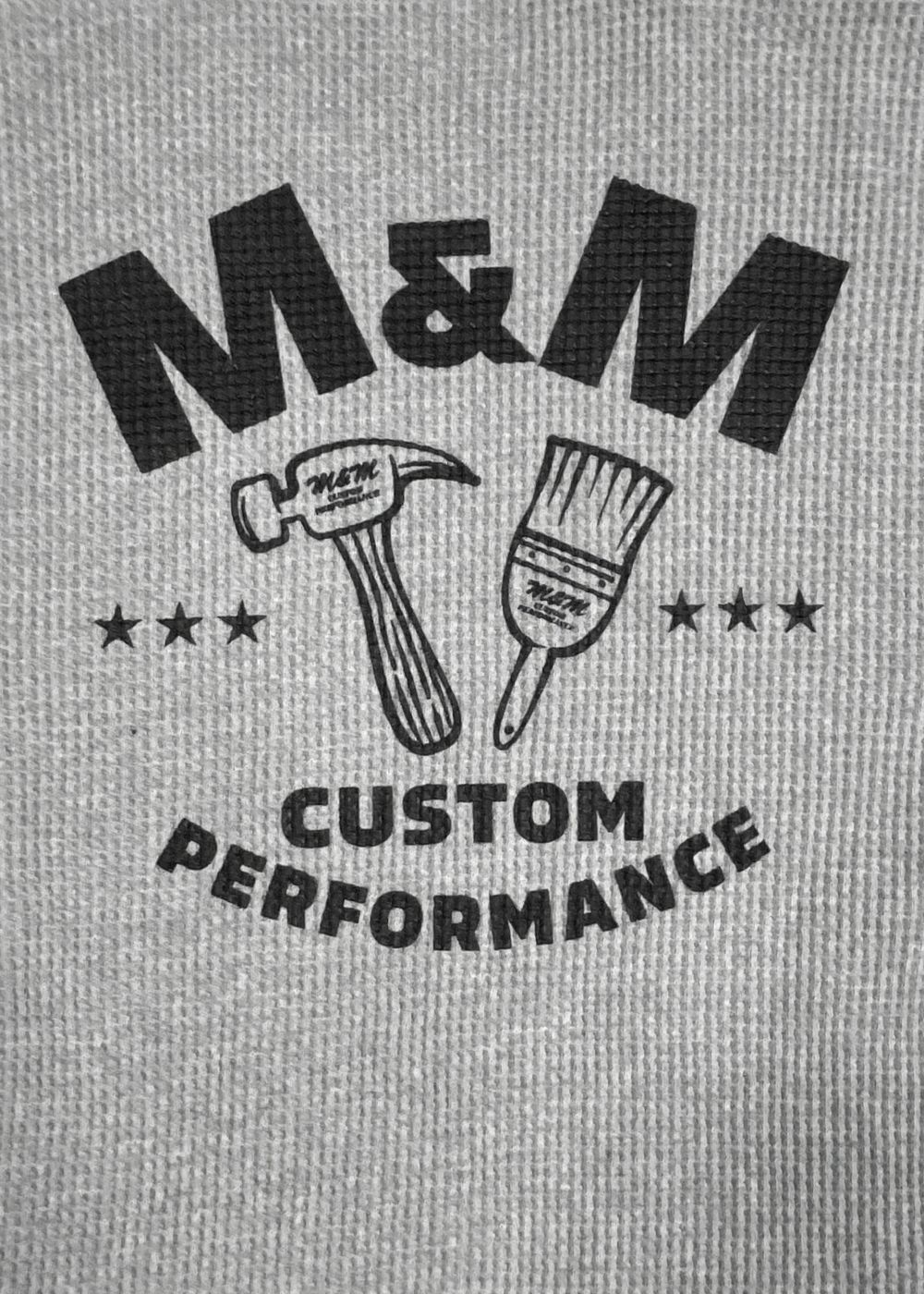 M&M CUSTOM PERFORMANCE - WAFFLE L/S T-SHIRT (H.GRAY) / バック 