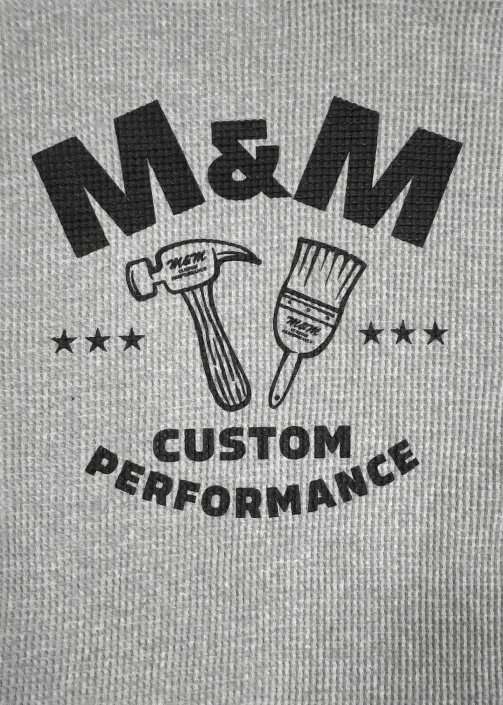 M&M CUSTOM PERFORMANCE - WAFFLE L/S T-SHIRT (BLACK) / バック 