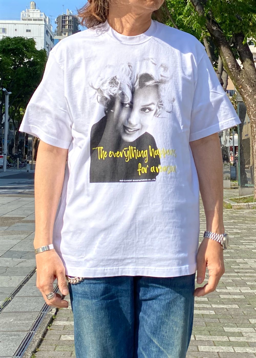 MONROE TEE (WHITE) / マリリンモンロー プリント Tシャツ