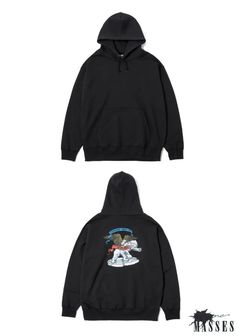 SWEAT HOODED POLA BEAR P (×MASSES) (BLACK) / マシス コラボレーション スウェット パーカー
