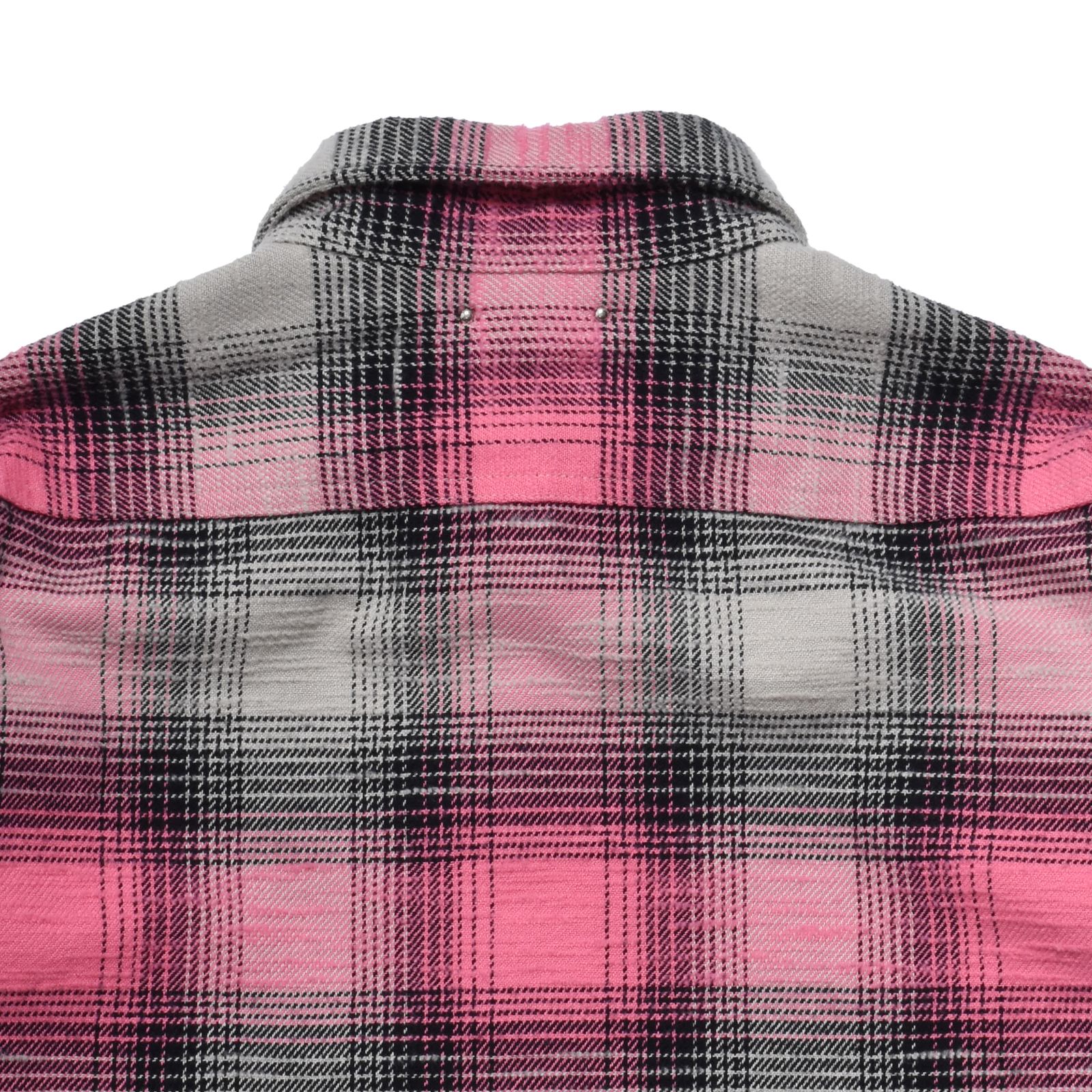 Heavy Cotton Flannel Ombre Work Shirt (PINK) / ヘビー コットン オンブレチェック ネルシャツ