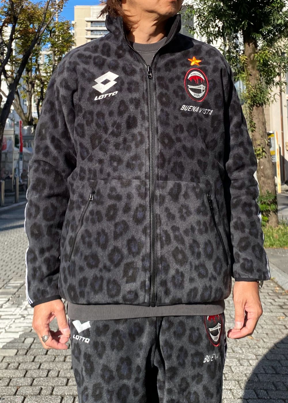 【LOTTO × BUENA VISTA】Boa fleece jacket (GRAY) / ロット コラボ セットアップ フリース ジャケット