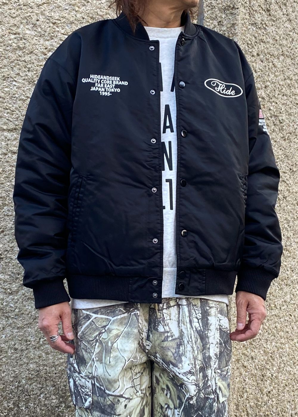 Stadium Jacket (BLACK) / オリジナル ナイロン スタジャン