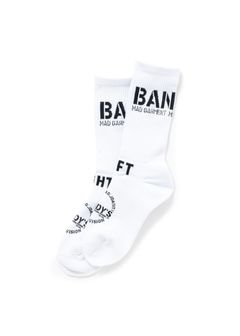 PILE SOCKS (WHITE) / ジャガードロゴソックス