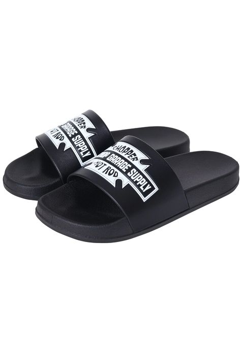 BAR&SHIELD SANDALS (BLACK) / エンボスロゴ シャワーサンダル