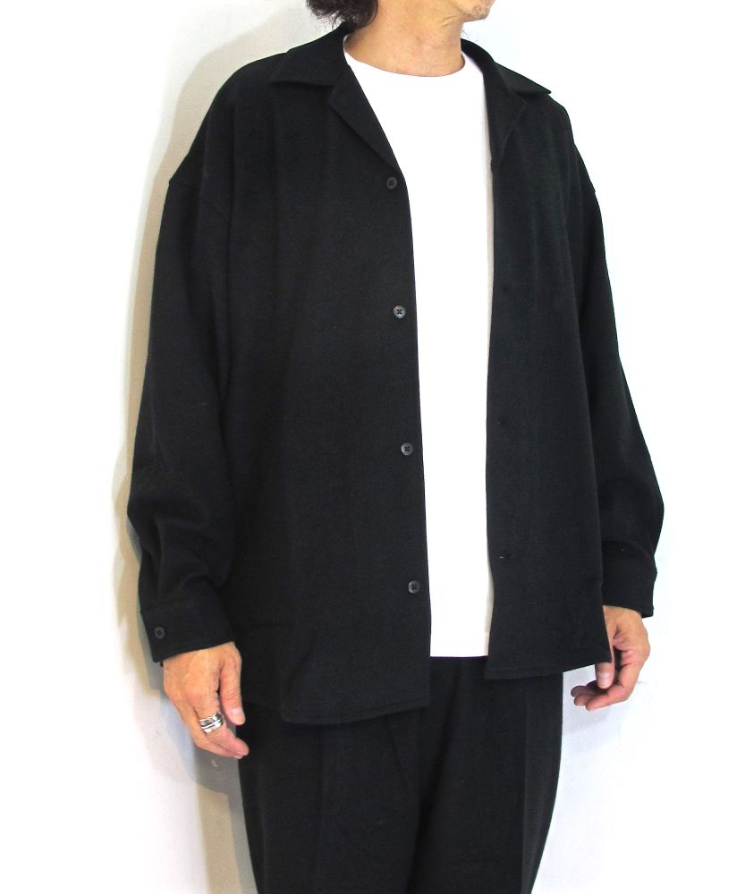ROTTWEILER - OPEN COLLAR SHIRT (BLACK) / オープンカラーシャツ 