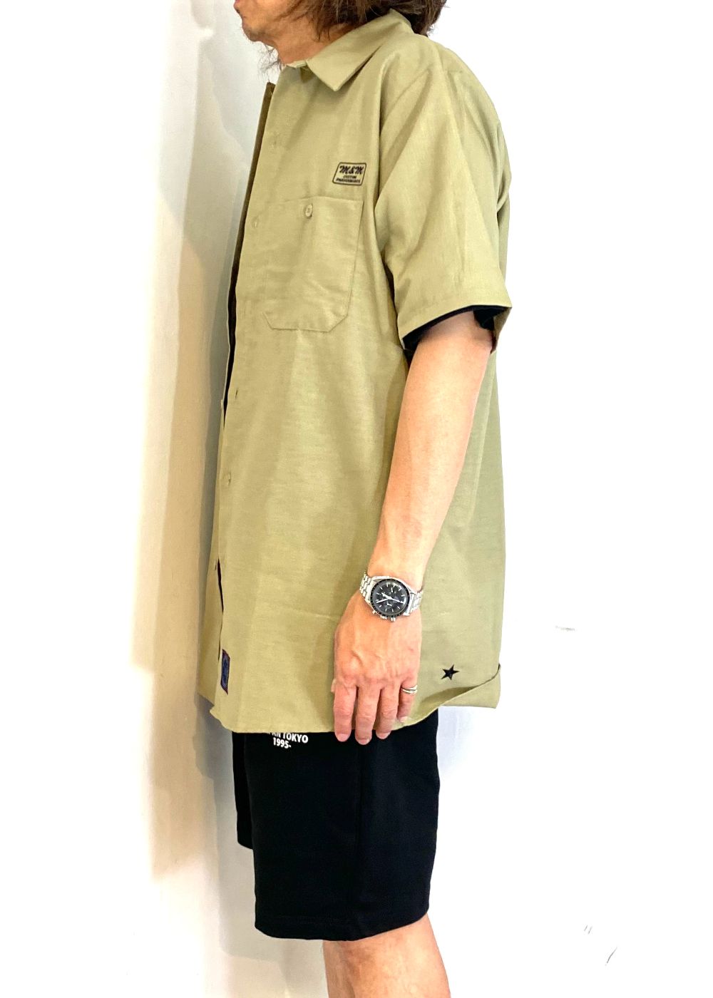 Short Sleeve Work Shirt (KHAKI) / T/Cツイル ワーク シャツ