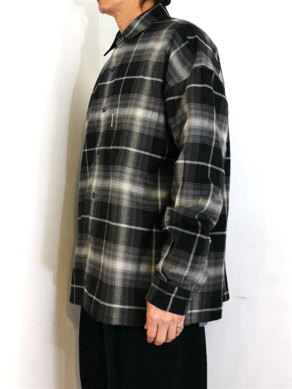 COOTIE PRODUCTIONS - R/C Ombre Check L/S Shirt (BLACK) / オンブレ 