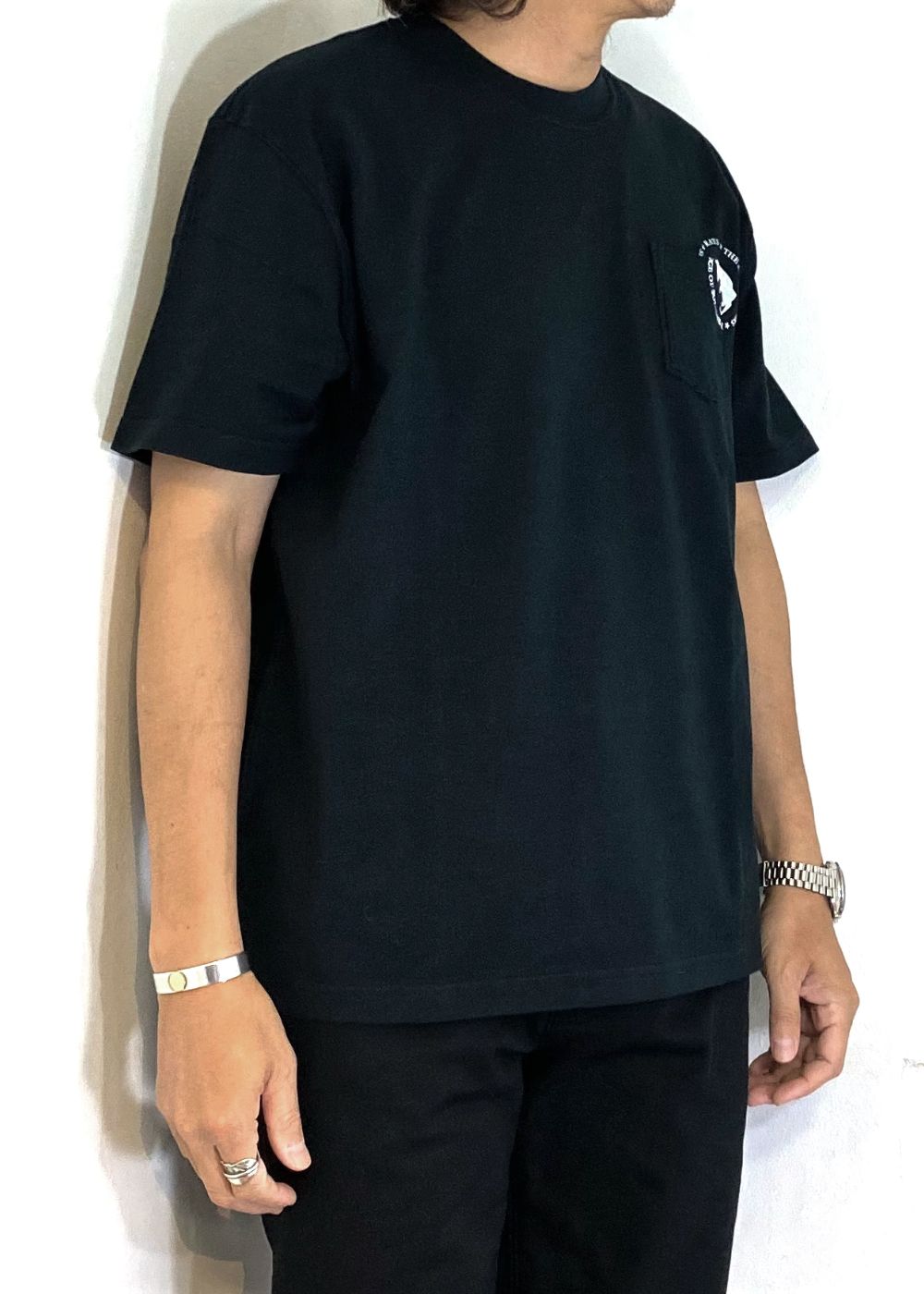 RATS - CIRCLE POCKET TEE (BLACK) / サークルロゴ ポケット T