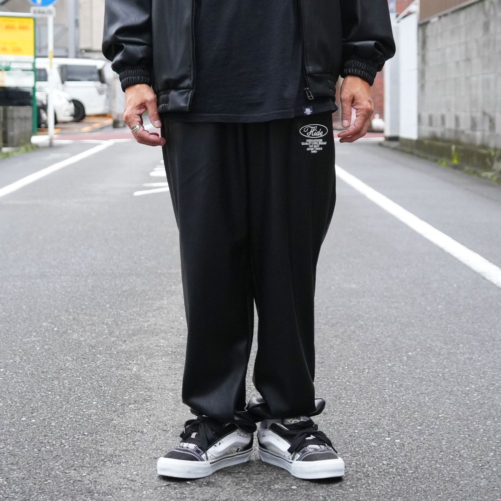【ラスト1点】Track Pant (BLACK) / PUレザー トラックパンツ / セットアップ可能