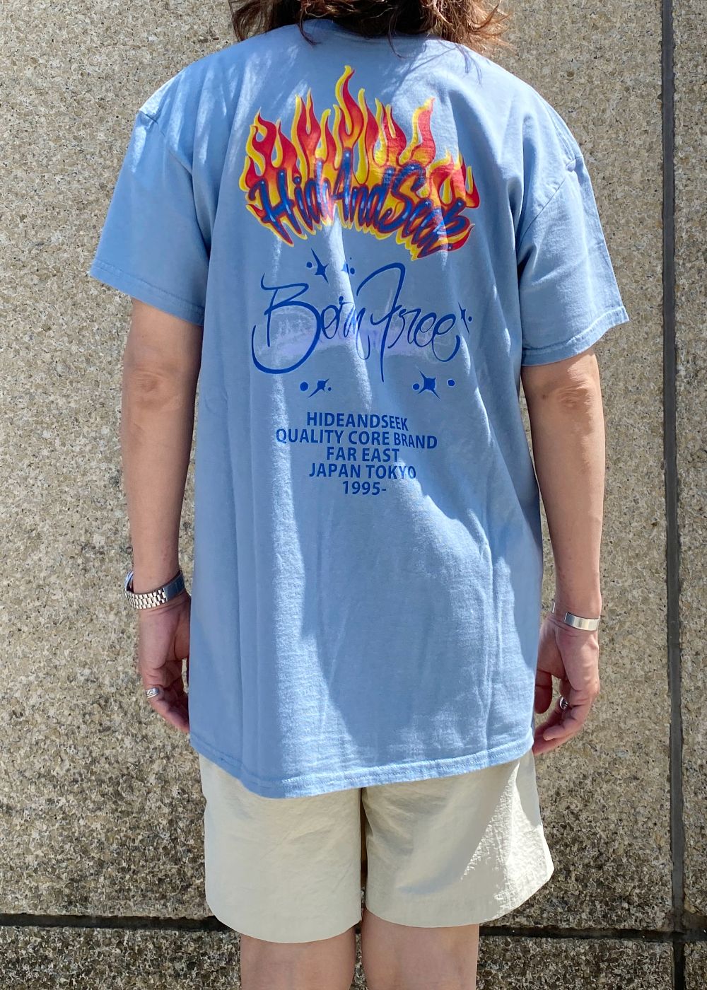 Flame S/S Tee (SAX) / フレイム プリントTee