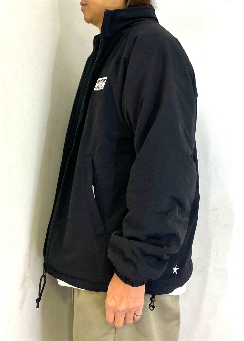 Reversible Stand Collar Jacket (BLACK) / ナイロン&フリース リバーシブル トラック ジャケット