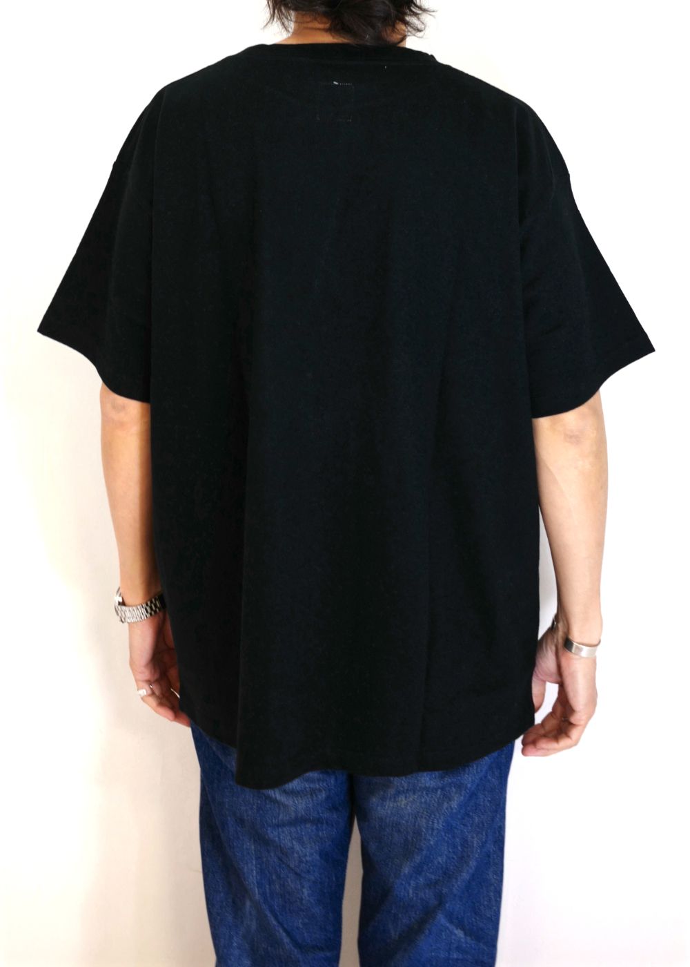 VELVA SHEEN Ex.S/S POCKET TEE "PIERCE" (BLACK) / ベルバシーン コラボ ポケットTシャツ