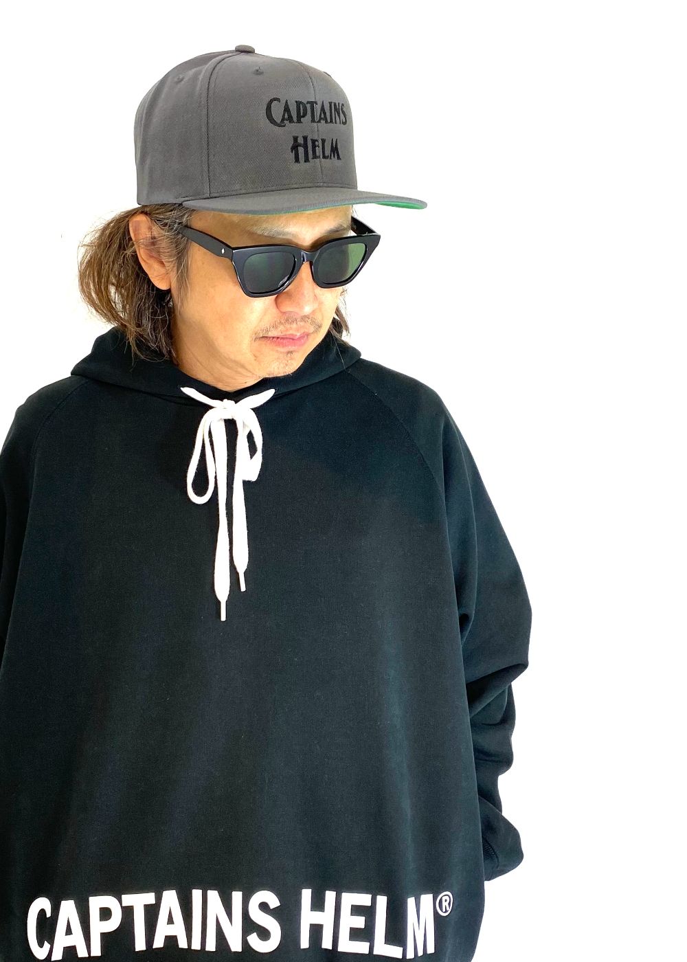 LOGO SNAP BACK CAP (GRAY) / ロゴ刺繍 ベースボール キャップ