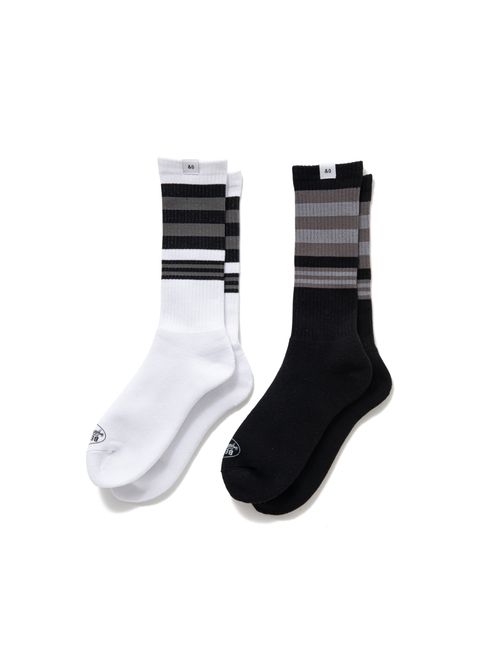 2 Pcs LINE SOCKS "LARRY" (GRAY) / 2パック ラインソックス