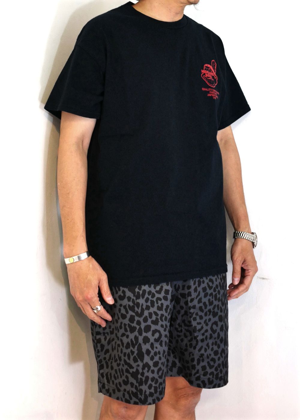 Indian S/S Tee (BLACK) / ロゴ プリントTee