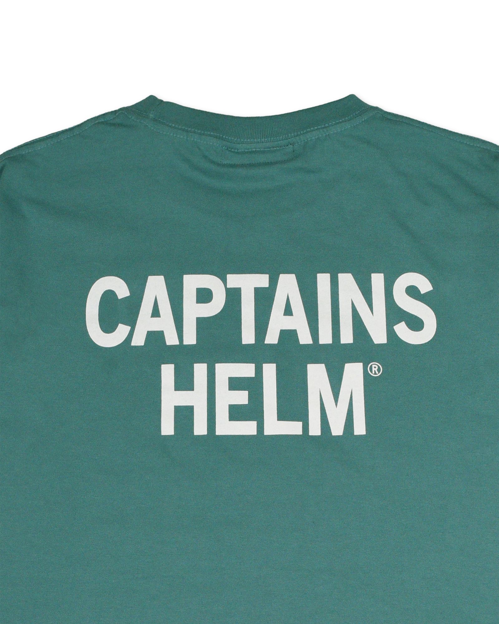 TRADEMARK LOGO LS TEE (GREEN) / ロゴ プリント ロンT