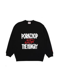 HUNGRY SWEAT (BLACK) / ハングリー ロゴ クルーネック スウェット