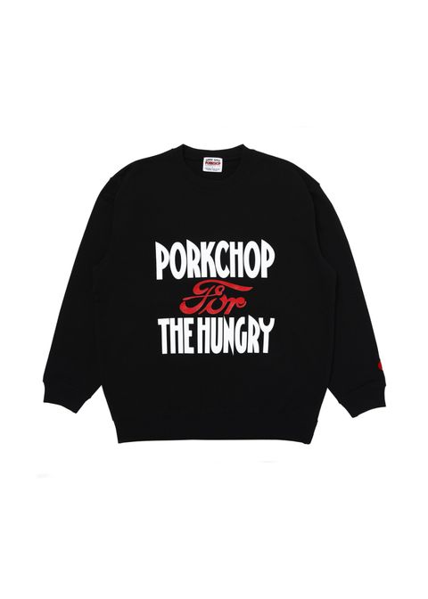 HUNGRY SWEAT (BLACK) / ハングリー ロゴ クルーネック スウェット
