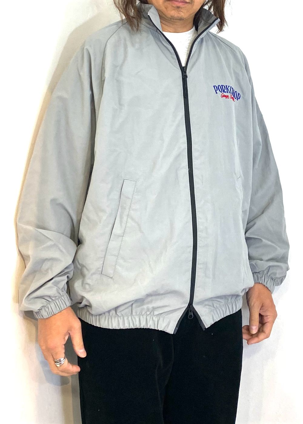 PORK BACK NYLON JKT (GRAY) / ポークバック ナイロン トラック ジャケット