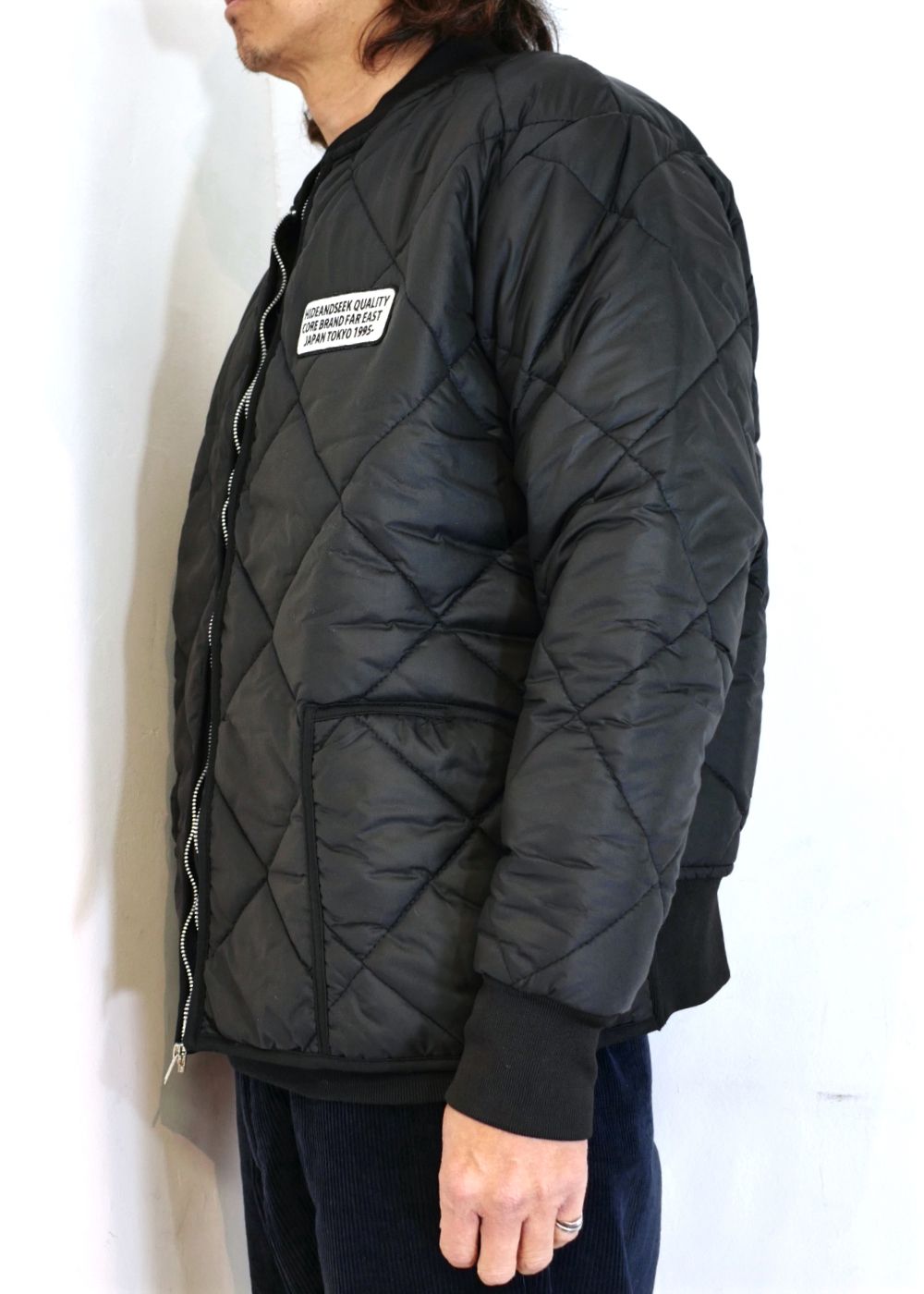 HIDE AND SEEK - NYLON QUILTING FLIGHT JACKET (BLACK) / ナイロン ...