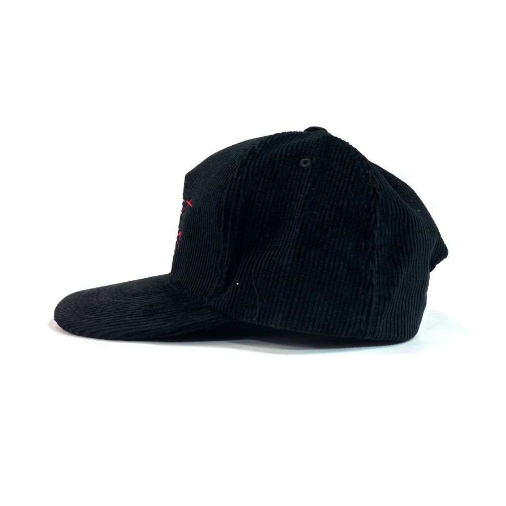 CALEE - 【ラスト1点】EMBROIDERY CORDUROY CAP (BLACK) / ロゴ刺繍