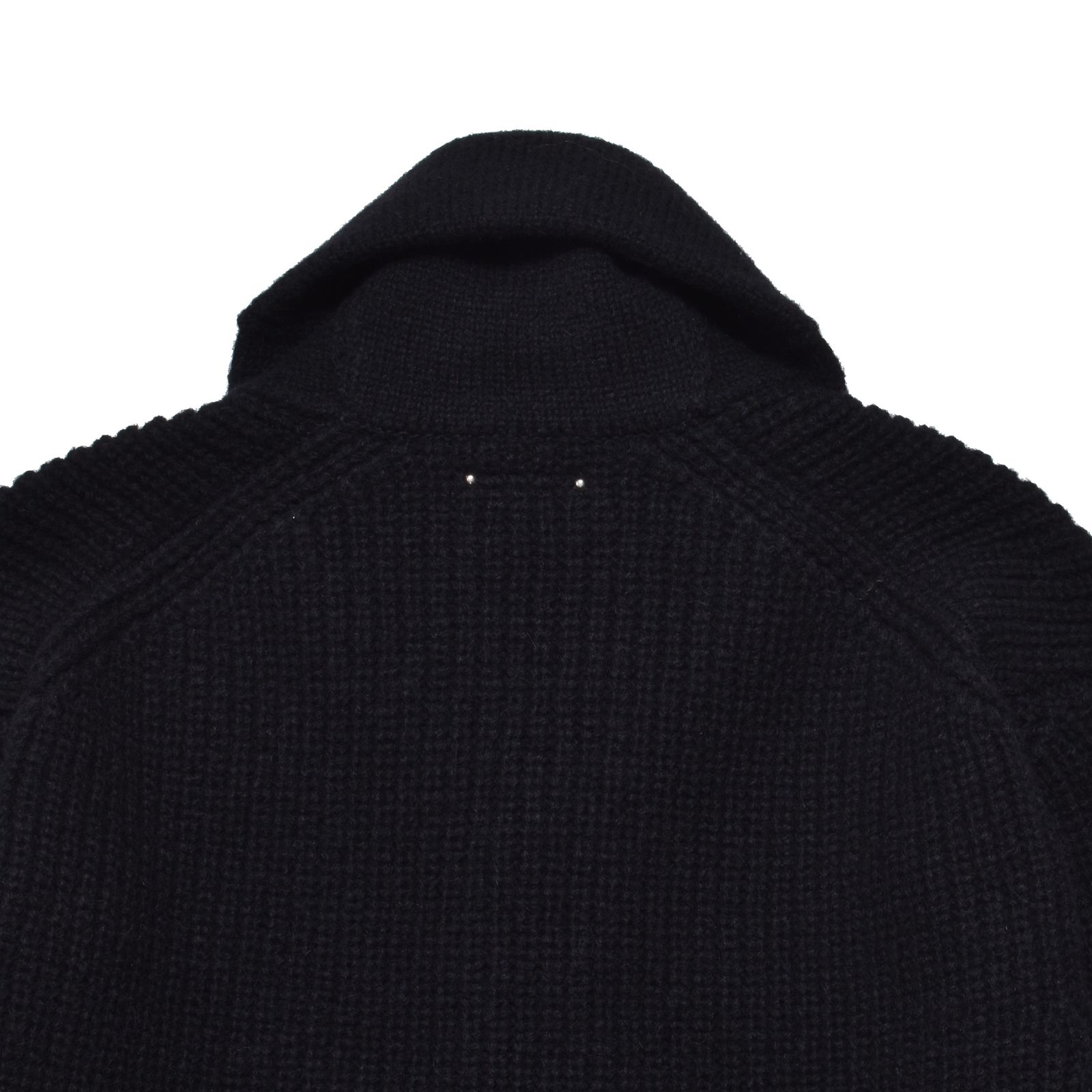 Baby Alpaca Wool Shawl Collar Knit Cardigan (BLK) / アルパカ ウール ショールカラー ニット カーディガン