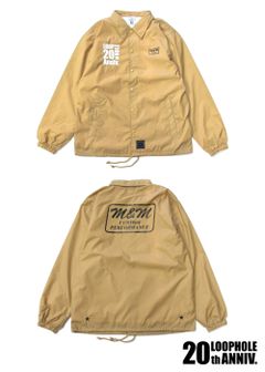 LOOPHOLE 20th ANNIVERSARY PRINT WINDBREAKER (COYOTE) / ループホール20周年記念 コーチジャケット