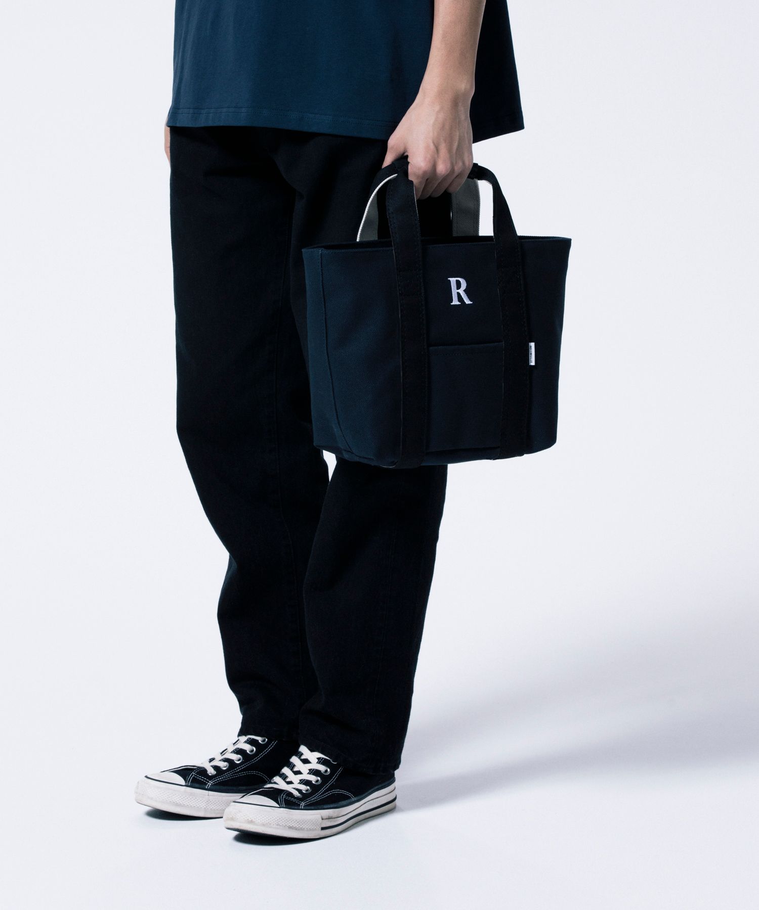 R9 MIDIUM TOTE BAG (NAVY) / 定番 キャンバス トート バッグ