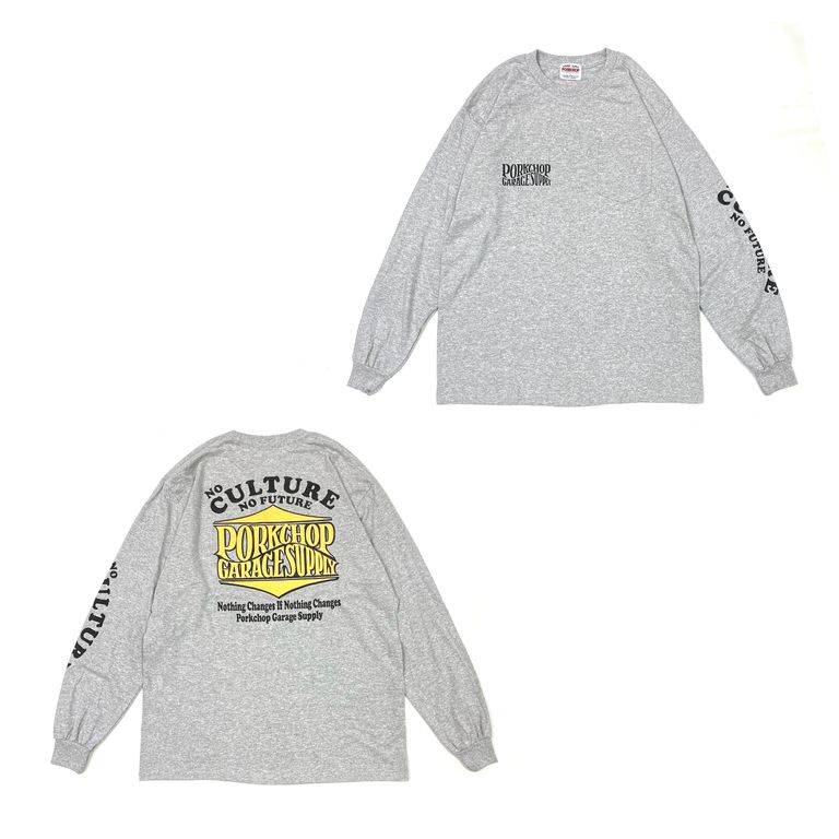 PORKCHOP GARAGE SUPPLY 新作販売告知 / プリントカラーがアクセントになったL/S TEE&トラッカーキャップ。