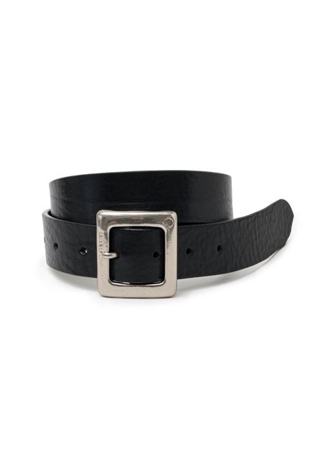 LEATHER BELT (BLACK×SILVER) / レザー ベルト