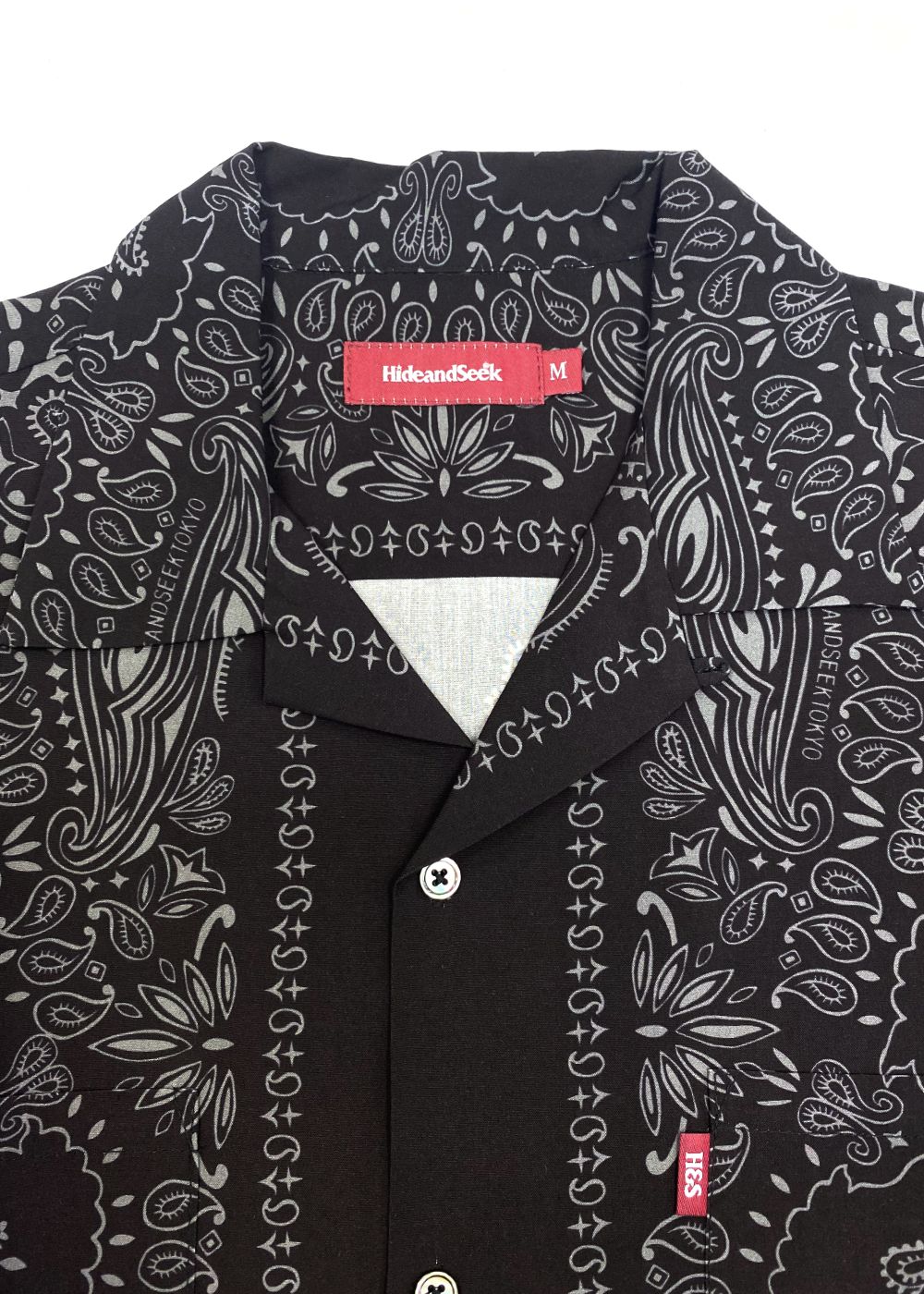 Bandana S/S Shirt (BLACK) / オリジナル バンダナ オープンカラー シャツ / セットアップ可能