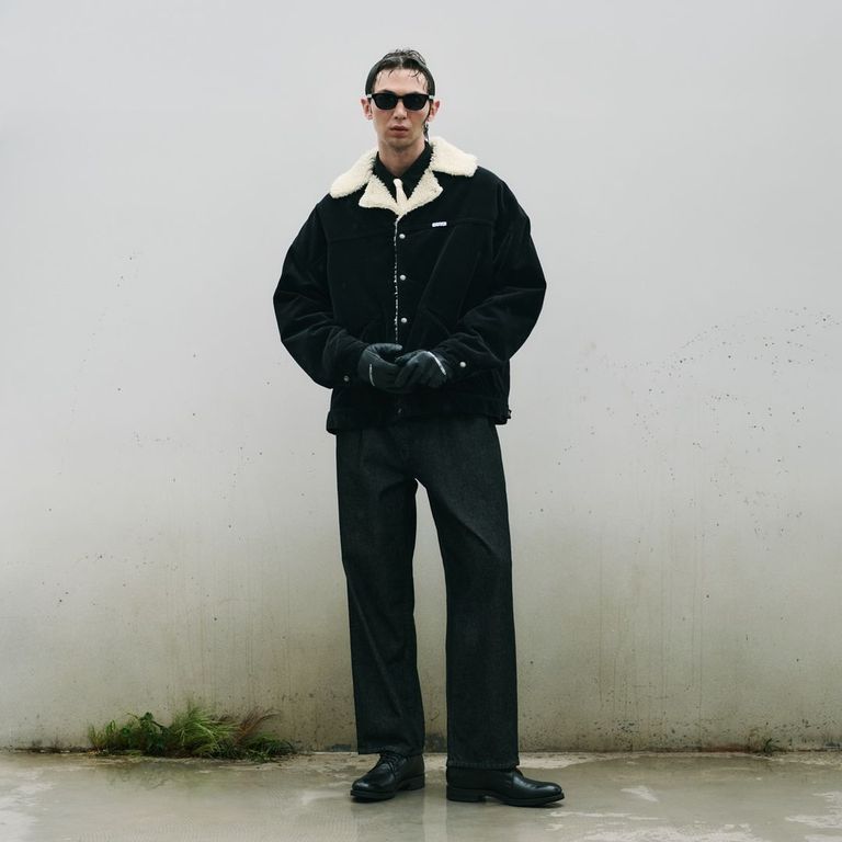 COOTIE PRODUCTIONS - Corduroy Cattleman Jacket (BLACK×BEIGE  