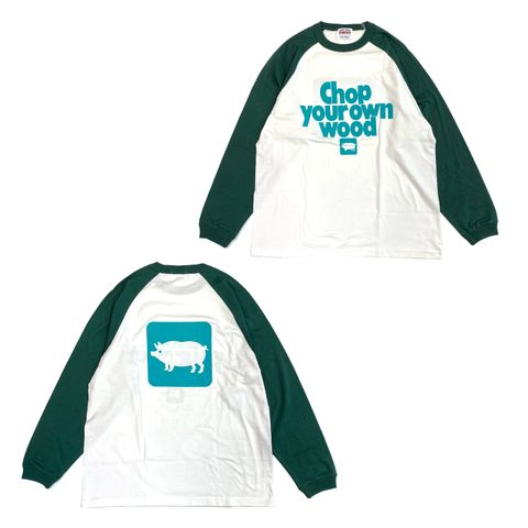 CYOW RAGLAN L/S TEE (EMERALD×GREEN) / ラグラン ロングスリーブ Tシャツ