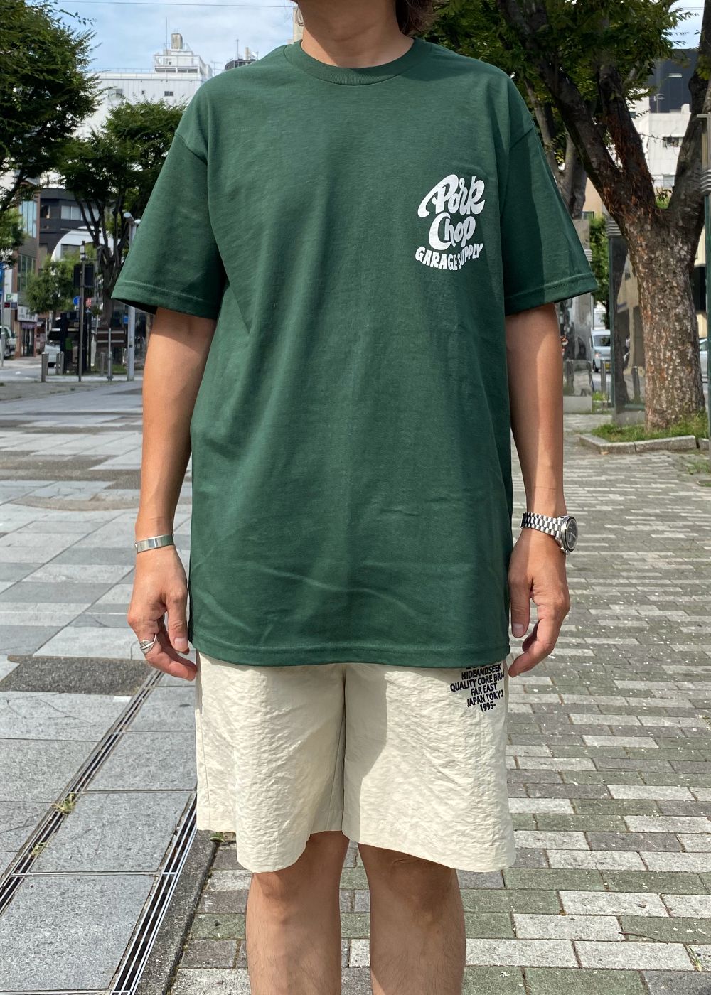 PORKY TEE (FOREST GREEN) / ポーキー ロゴ Tシャツ