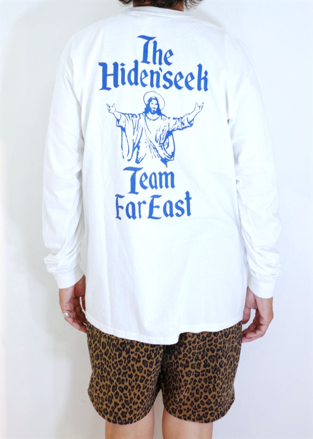 HIDE AND SEEK - JESUS L/S TEE (WHITE) / ジーザス ロングスリーブ T