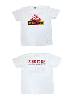 FIRE BLOCK POCKET TEE (WHITE) / ロゴ プリント ポケットTシャツ