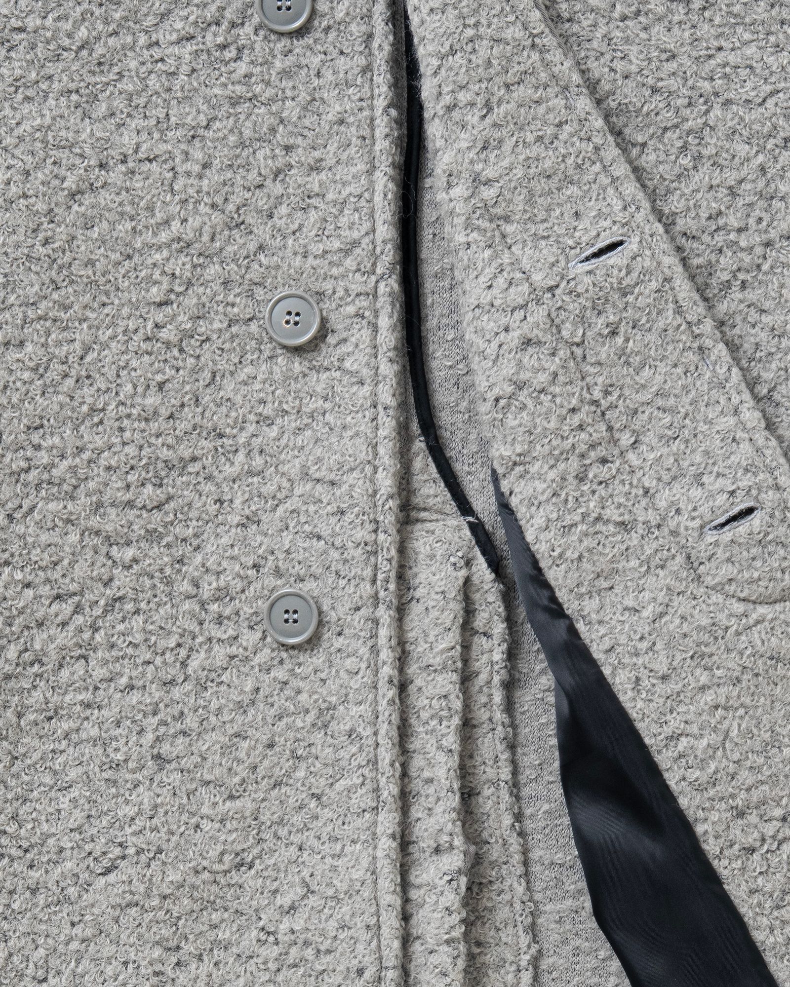 WOOL BALMACAAN COAT "Balmacaan" (GRAY) / ウール バルマカーン コート