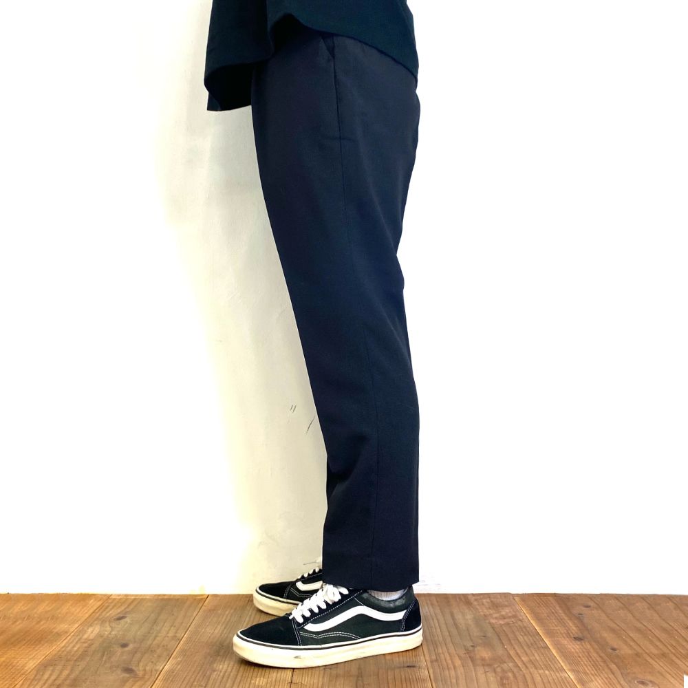 CALEE - VINTAGE TYPE TROPICAL CLOTH SLACKS (BLACK