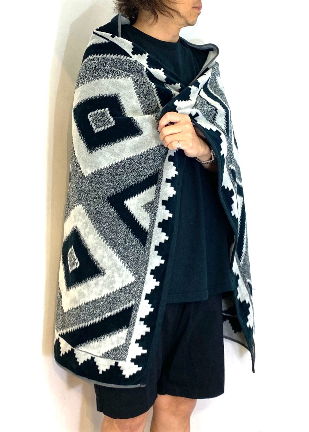 RATS - TOWEL BLANKET (BLACK×GRAY) / ネイティブパターン RATS - TOWEL BLANKET (BLACK×GRAY) / ネイティブパターン
