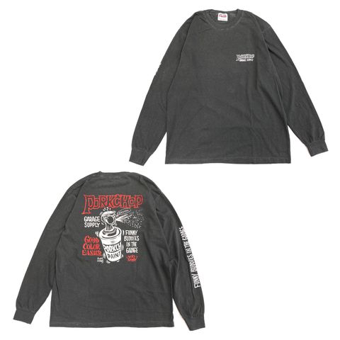 MAD SPRAY L/S TEE (ASH BLACK) / マッドスプレー ロング Tシャツ