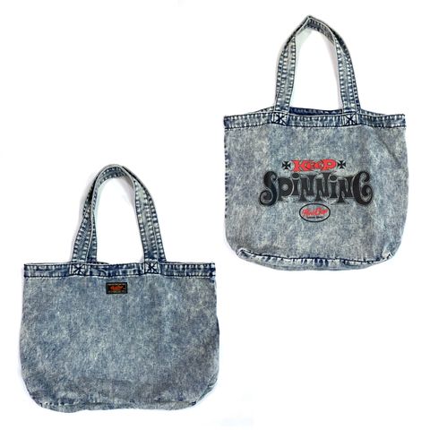 SPINNING DENIM TOTE BAG (CHEMICAL WASH DENIM) / スピニング デニム トートバッグ