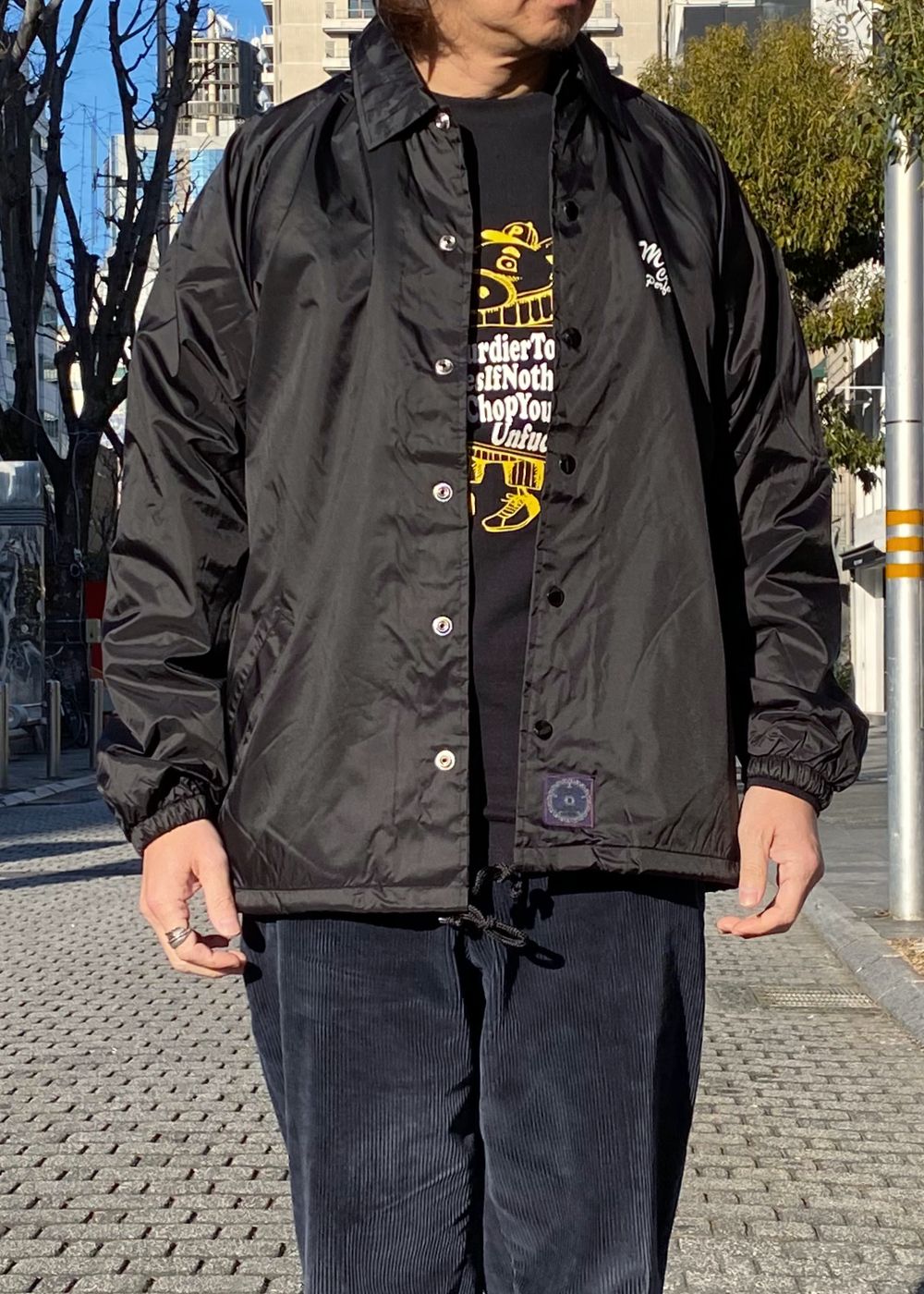 BOA COACH JACKET (BLACK) / ボア ライナー コーチジャケット